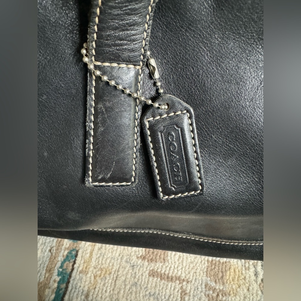 Coach Black Leather Satchel Bag Classic style - Picture 6 of 16